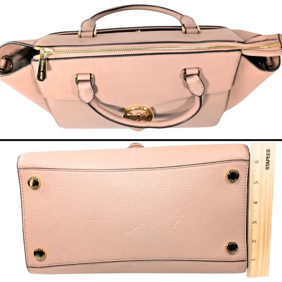 Michael Kors Vanna Pebbled Leather 2-Way Dusty Pink Satchel - Picture 4 of 9